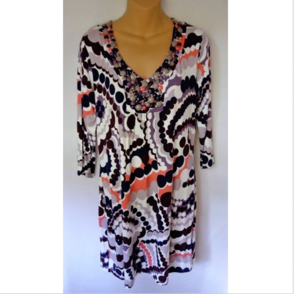 Boden Womens US 8 UK 12 Dress Beads Knit Dots